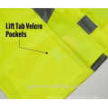 Heißer Verkauf gelbe ANSI / ISEA hohe Sichtbarkeit Sicherheitswesten mit reflektierende Streifen benutzerdefinierte Logo Druck Hi Vis Workwear Jacke